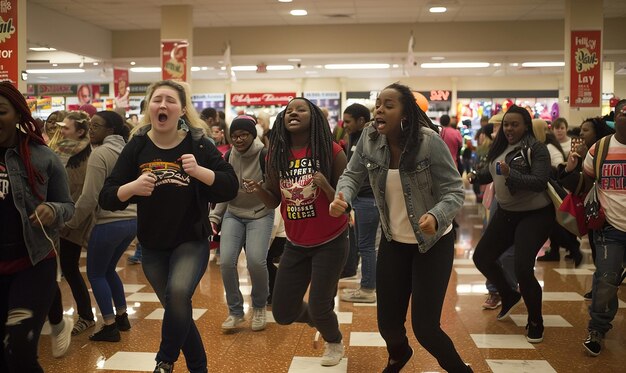A group of diverse manga fans gathered at a convention, cosplaying as their favorite characters and engaging in discussions about the latest manga releases. The atmosphere is lively and enthusiastic.