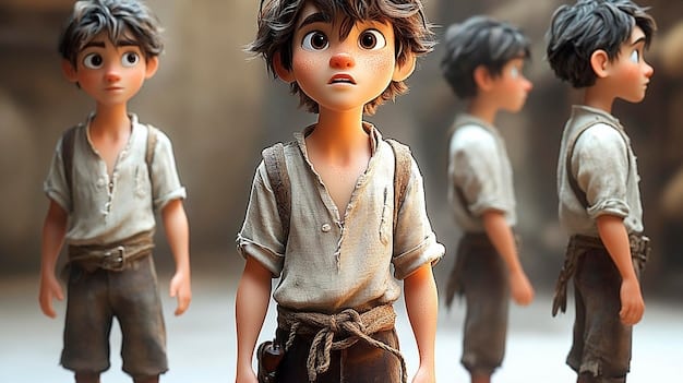 A disgruntled anime collector holding a poorly painted figurine, with a look of disappointment. The background features a shelf of high-quality figures, contrasting with the substandard item.