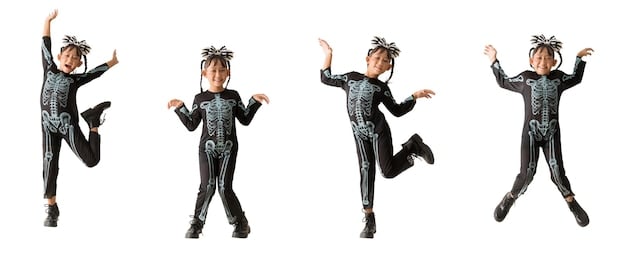 A dynamic arrangement of anime action figures posed in mid-air using clear stands, set against a backdrop of manga panels from the respective series.