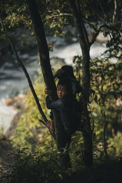 A young Shonen protagonist training intensely in a secluded area, showcasing determination and resilience in their eyes. The setting suggests a humble background and a strong work ethic.