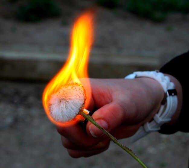 An action shot from Flame of Recca, showcasing Recca Hanabishi using his fire powers, specifically his signature weapon, the Eight Dragon Flames. The image highlights the intensity and visual flair of the battles in the series.