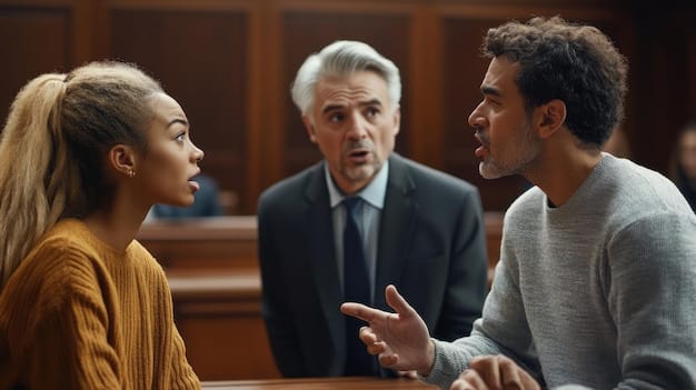 A still from a J-Drama featuring a female lawyer confidently arguing a case in court, surrounded by male colleagues who appear surprised and impressed.