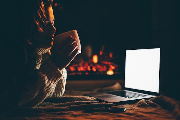 A person watching a J-Drama on a laptop, with a cozy setting showcasing a cup of tea, a warm blanket, and soft lighting, illustrating the comfort and accessibility of streaming platforms.