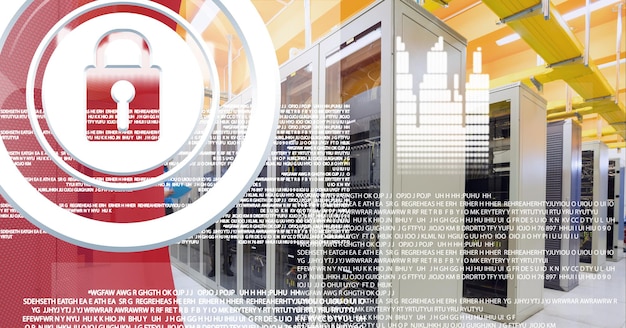 A split image showing a simplified privacy policy on one side and a user interface for managing privacy settings on the other, connected by a dotted line. The icons surrounding the images include encryption symbols, data charts, and gears, representing the technical and user-centric aspects.