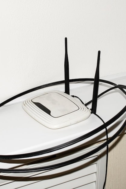 A close-up of a Wi-Fi router with various connected devices (smartphones, laptops, tablets) around it, symbolizing network congestion and its impact on streaming quality.