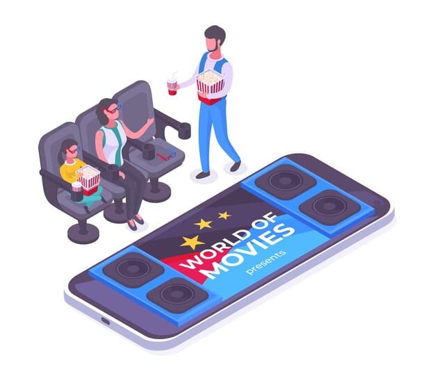 A person using a smartphone or tablet to download a movie or TV show from a streaming platform over a Wi-Fi network, illustrating the concept of offline viewing to save data.