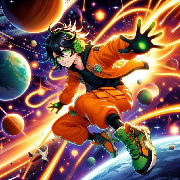 A detailed, colorful anime character drawn in a dynamic pose, hinting at future animation potential.